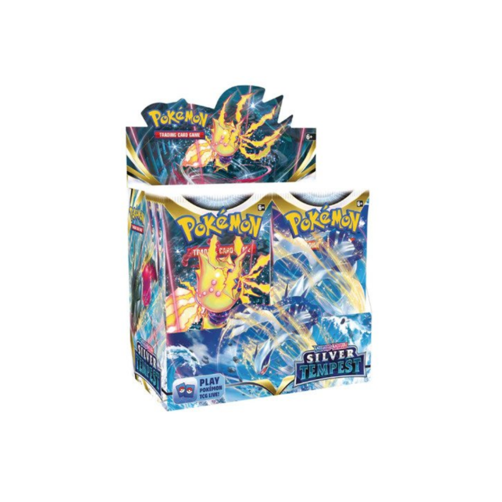 Pokémon Sword & Shield Silver Tempest Booster Box + Acryl