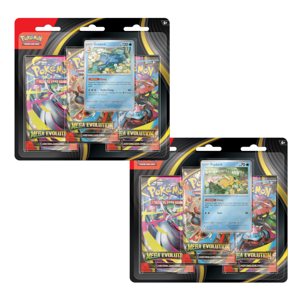 Pokémon Mega Evolution 3 Pack Blister Psyduck Golduck COMBI